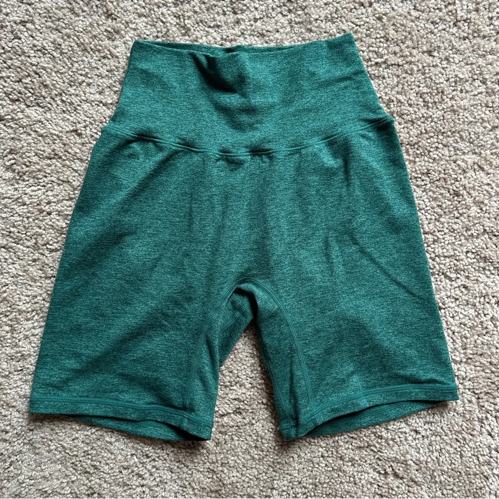 P'tula High-Waisted Compression Barepro Sea Green Shorts Size Small - Picture 5 of 10